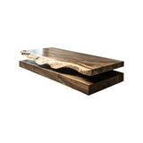Solenne Live Edge Solid Wood Floating Bathroom Vanity with Drawers Natural Oak - Timberustic Floating Bathroom Vanity With Drawers