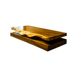 Solenne Live Edge Solid Wood Floating Bathroom Vanity with Drawers Teak - Timberustic Floating Bathroom Vanity With Drawers