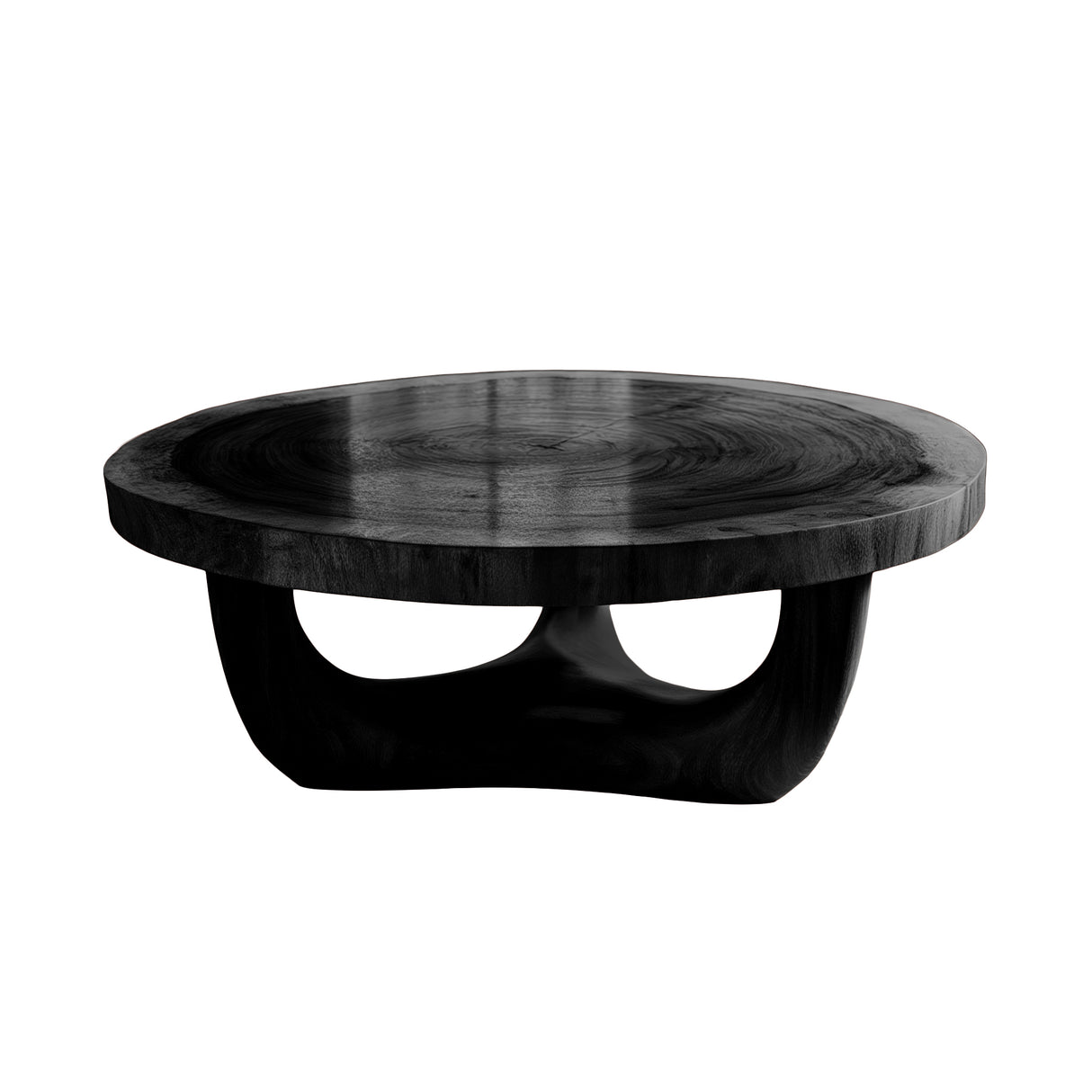 Solenne Solid Wood Round Coffee Table Black - Timberustic Coffee Table