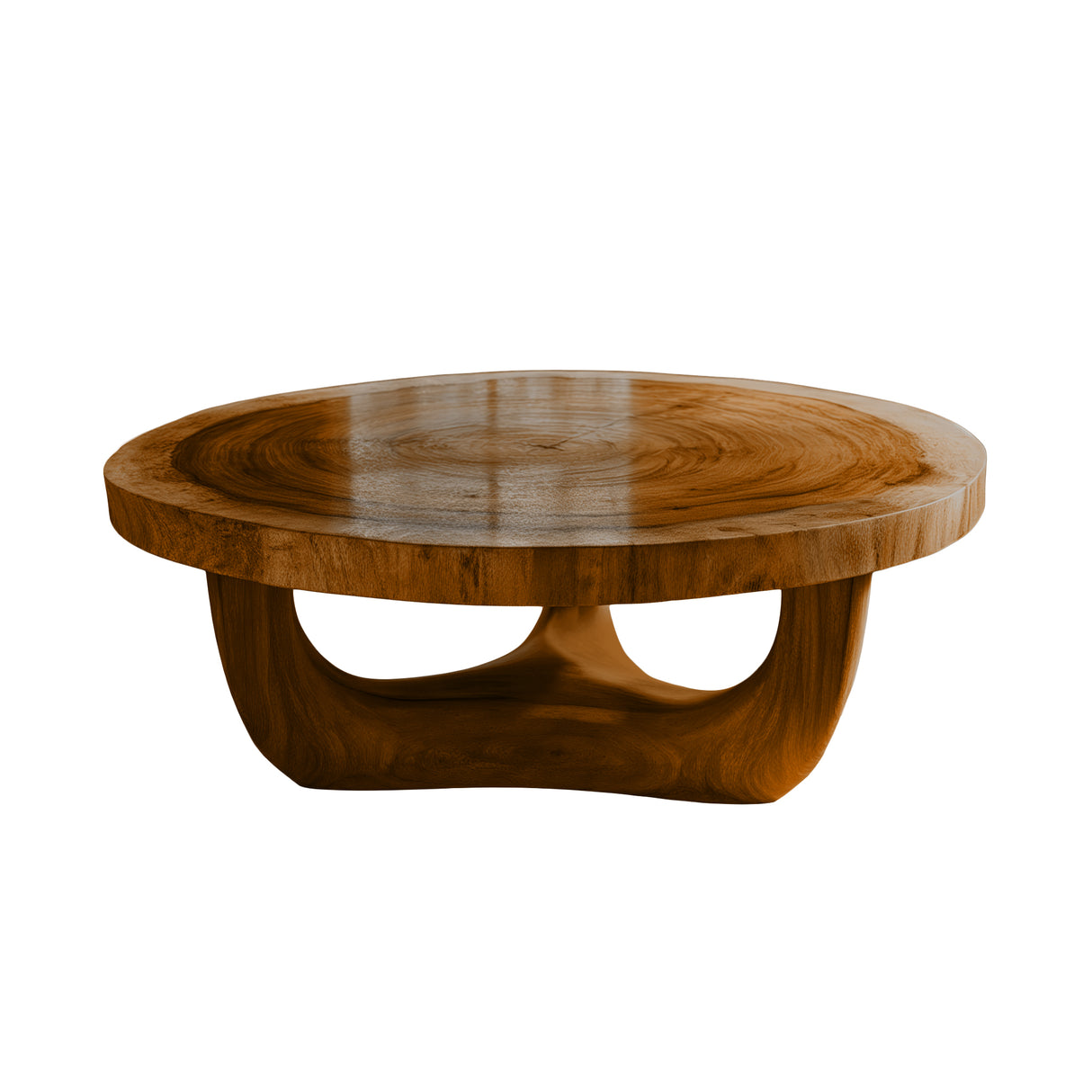 Solenne Solid Wood Round Coffee Table Brown - Timberustic Coffee Table