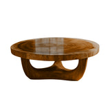 Solenne Solid Wood Round Coffee Table Brown - Timberustic Coffee Table