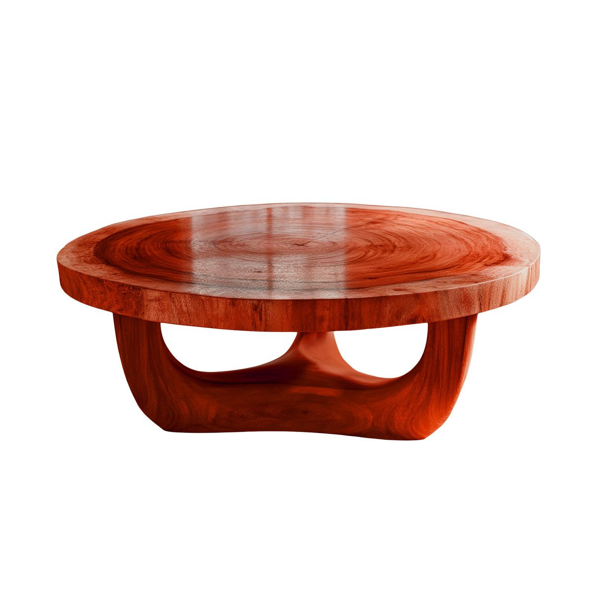 Solenne Solid Wood Round Coffee Table Mahogany - Timberustic Coffee Table