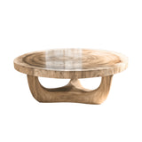Solenne Solid Wood Round Coffee Table Natural Oak - Timberustic Coffee Table