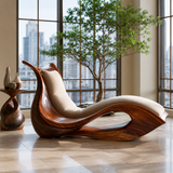 Solmirea Handcrafted Solid Wood Chaise Lounge