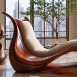 Solmirea Handcrafted Solid Wood Chaise Lounge