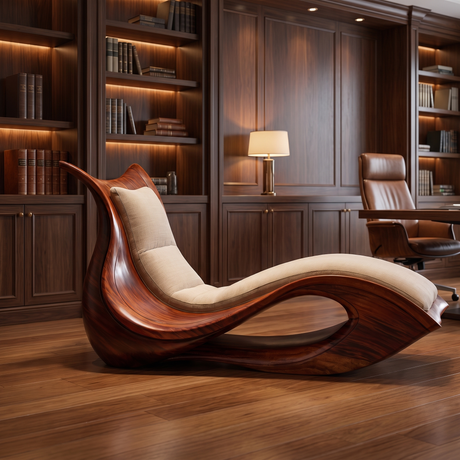 Solmirea Handcrafted Solid Wood Chaise Lounge