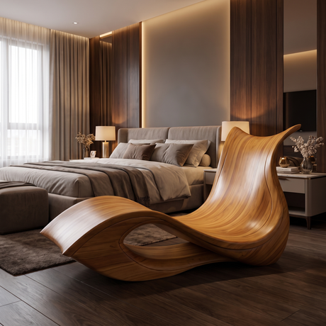 Solmirea Handcrafted Solid Wood Chaise Lounge