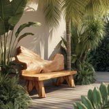 Solora Organic Modern Solid Wood Outdoor Bench