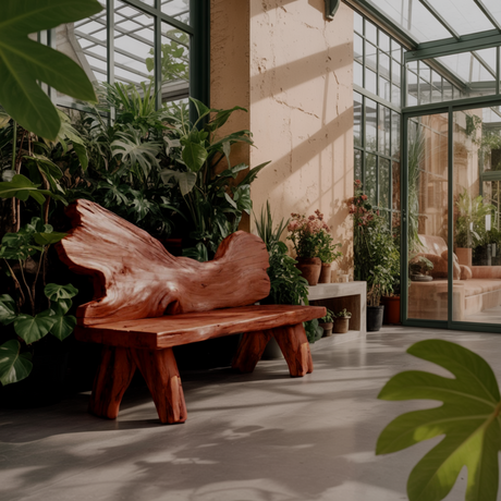 Solora Organic Modern Solid Wood Outdoor Bench