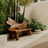 Solora Organic Modern Solid Wood Outdoor Bench
