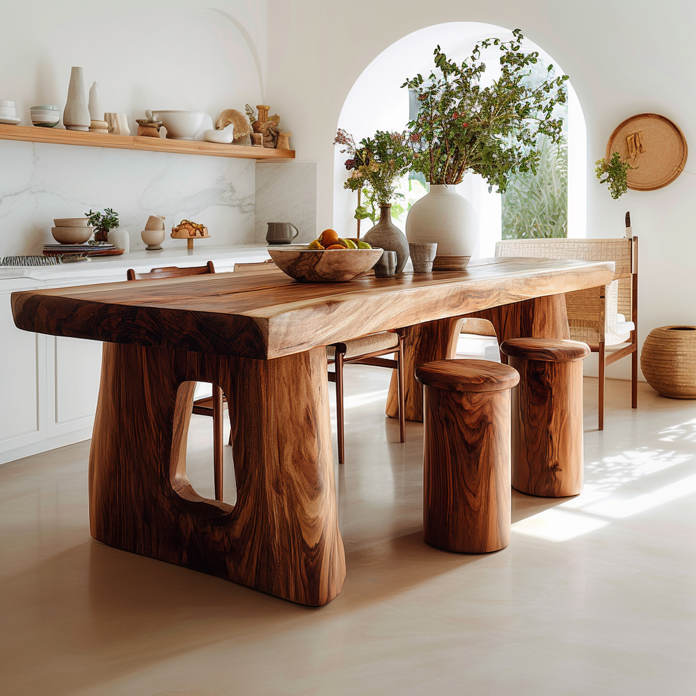 Timberustic — Solterra Solid Wood Dining Table, Organic Modern Kitchen ...