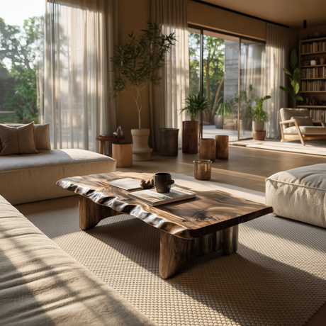Solterra Wave Handcrafted Live Edge Coffee Table