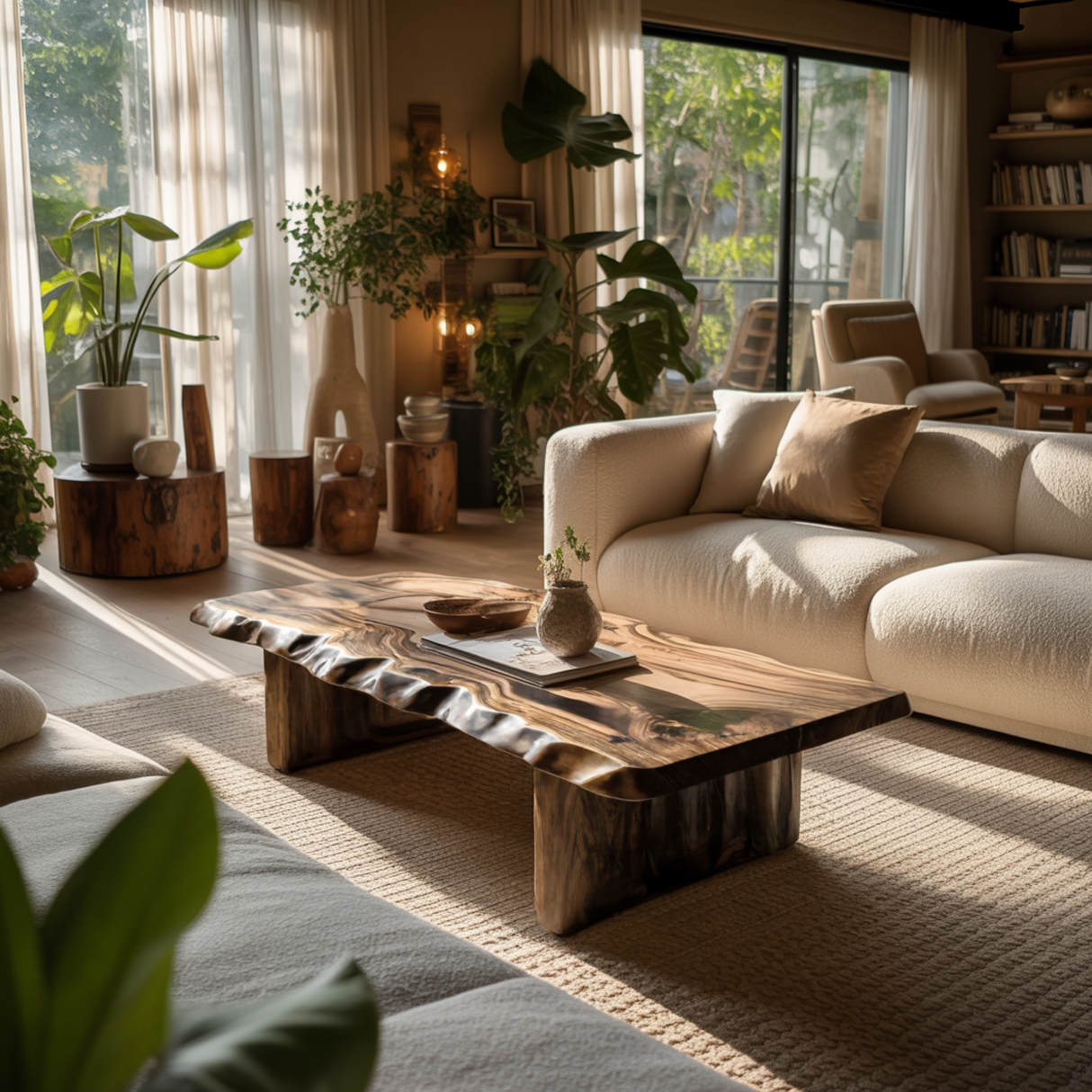 Solterra Wave Handcrafted Live Edge Coffee Table