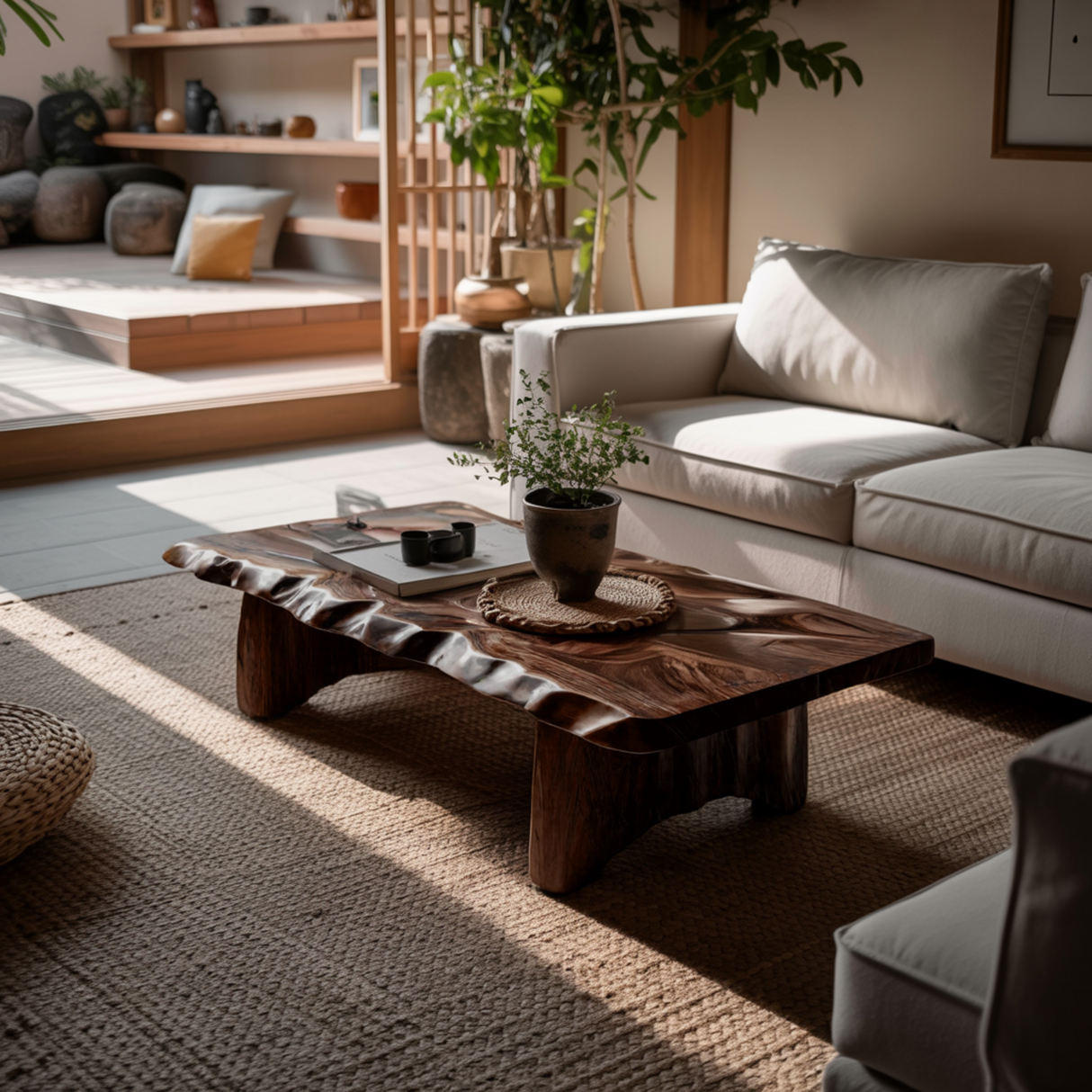 Solterra Wave Handcrafted Live Edge Coffee Table