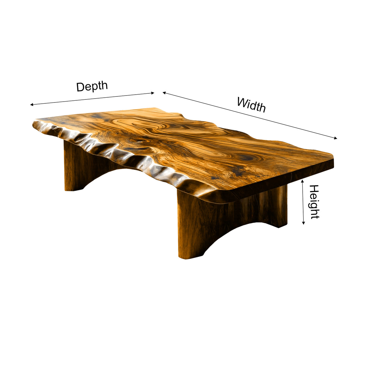 Solterra Wave Handcrafted Live Edge Coffee Table