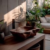 Solune Crest Hand-Carved Wooden Vessel Sink