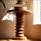 Solune Sculpted Solid Wood Pedestal Stand - Timberustic Pedestal Stand
