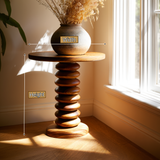 Solune Sculpted Solid Wood Pedestal Stand - Timberustic Pedestal Stand