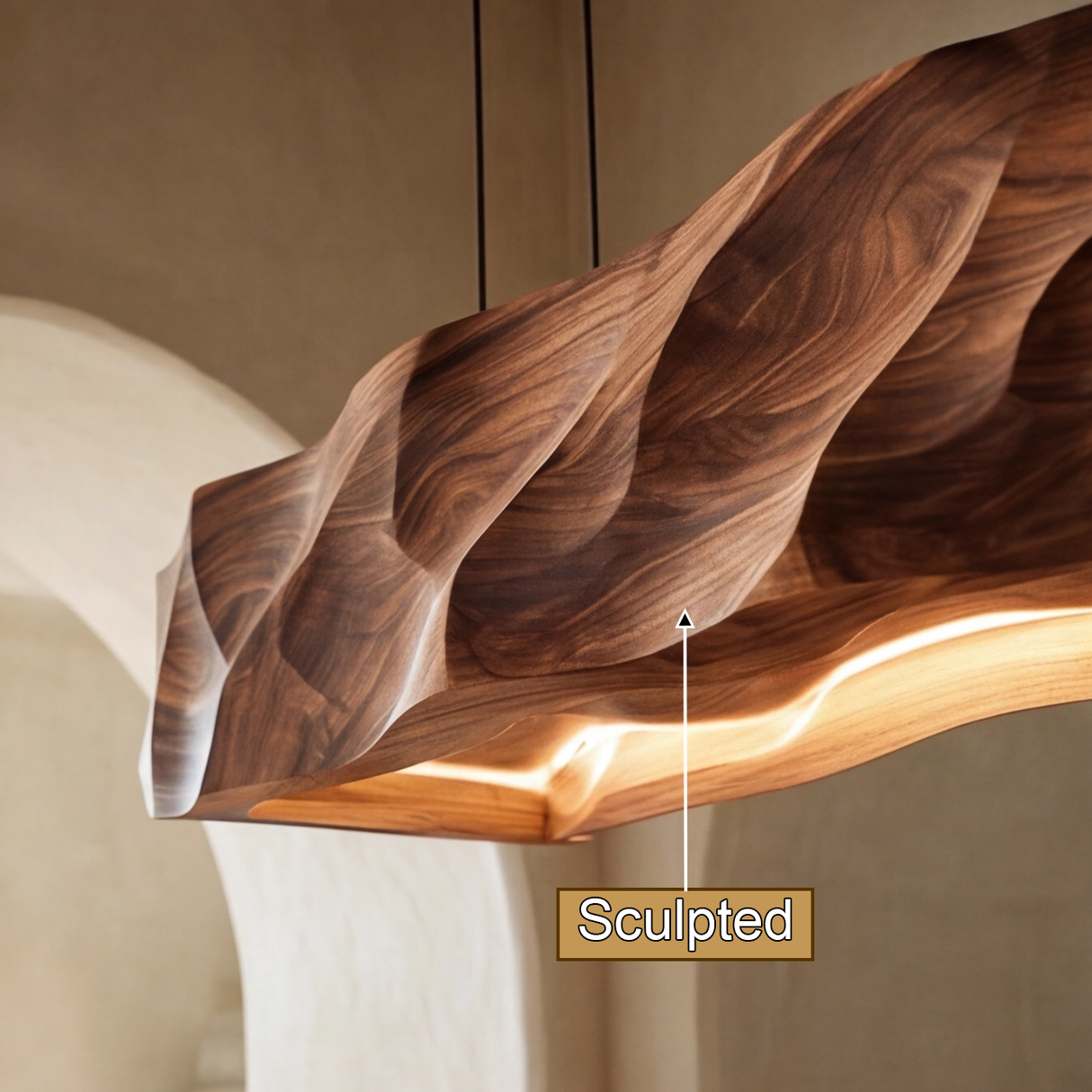 Solvane Handcrafted Solid Wood Linear Pendant Light - Timberustic Linear Pendant Light