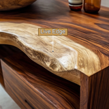 Solvane Live Edge Solid Wood Floating Bathroom Vanity with Drawers - Timberustic Floating Bathroom Vanity With Drawers