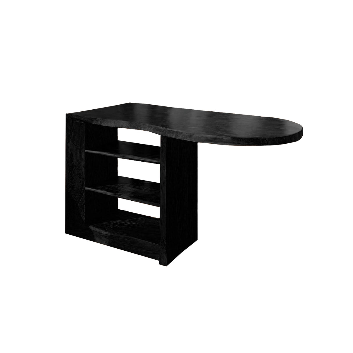 Solvane Live Edge Solid Wood Bar Table with Storage Black - Timberustic Bar Table with Storage