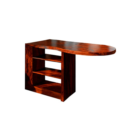 Solvane Live Edge Solid Wood Bar Table with Storage Mahogany - Timberustic Bar Table with Storage