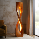 Solvane Sculpted Solid Wood Floor Lamp - Timberustic Floor Lamp