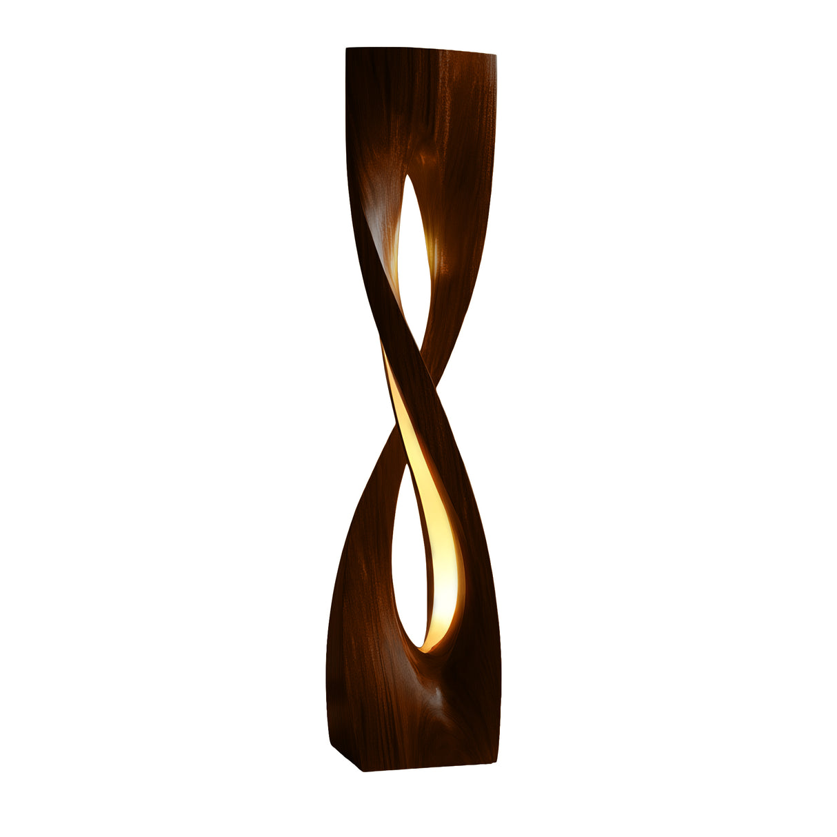 Solvane Sculpted Solid Wood Floor Lamp Dark Walnut - Timberustic Floor Lamp