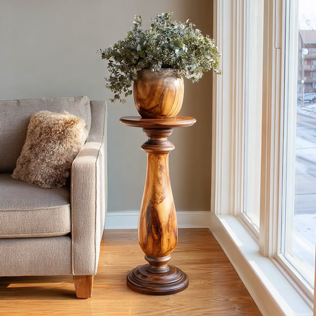 Solvane Solid Wood Pedestal Stand - Timberustic Pedestal Stand