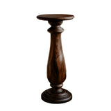 Solvane Solid Wood Pedestal Stand Dark Walnut - Timberustic Pedestal Stand