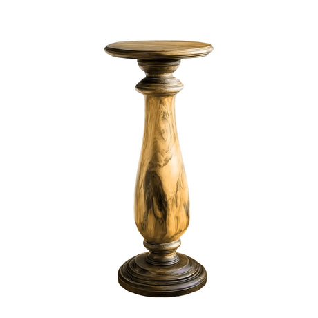 Solvane Solid Wood Pedestal Stand Natural Oak - Timberustic Pedestal Stand