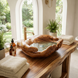 Solvara Handcrafted Solid Wood Hands-Shaped Vessel Sink