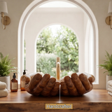 Solvara Handcrafted Solid Wood Hands-Shaped Vessel Sink