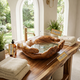 Solvara Handcrafted Solid Wood Hands-Shaped Vessel Sink
