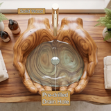 Solvara Handcrafted Solid Wood Hands-Shaped Vessel Sink
