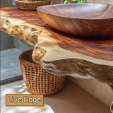 Solvara Live Edge Solid Wood Floating Bathroom Vanity SPA158318 - Timberustic Floating Bathroom Vanity