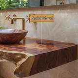 Solvara Live Edge Solid Wood Floating Bathroom Vanity SPA158318 - Timberustic Floating Bathroom Vanity