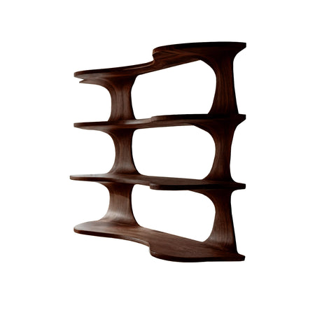 Solvara Live Edge Solid Wood Floating Kitchen Shelf Dark Walnut - Timberustic Floating Kitchen Shelf