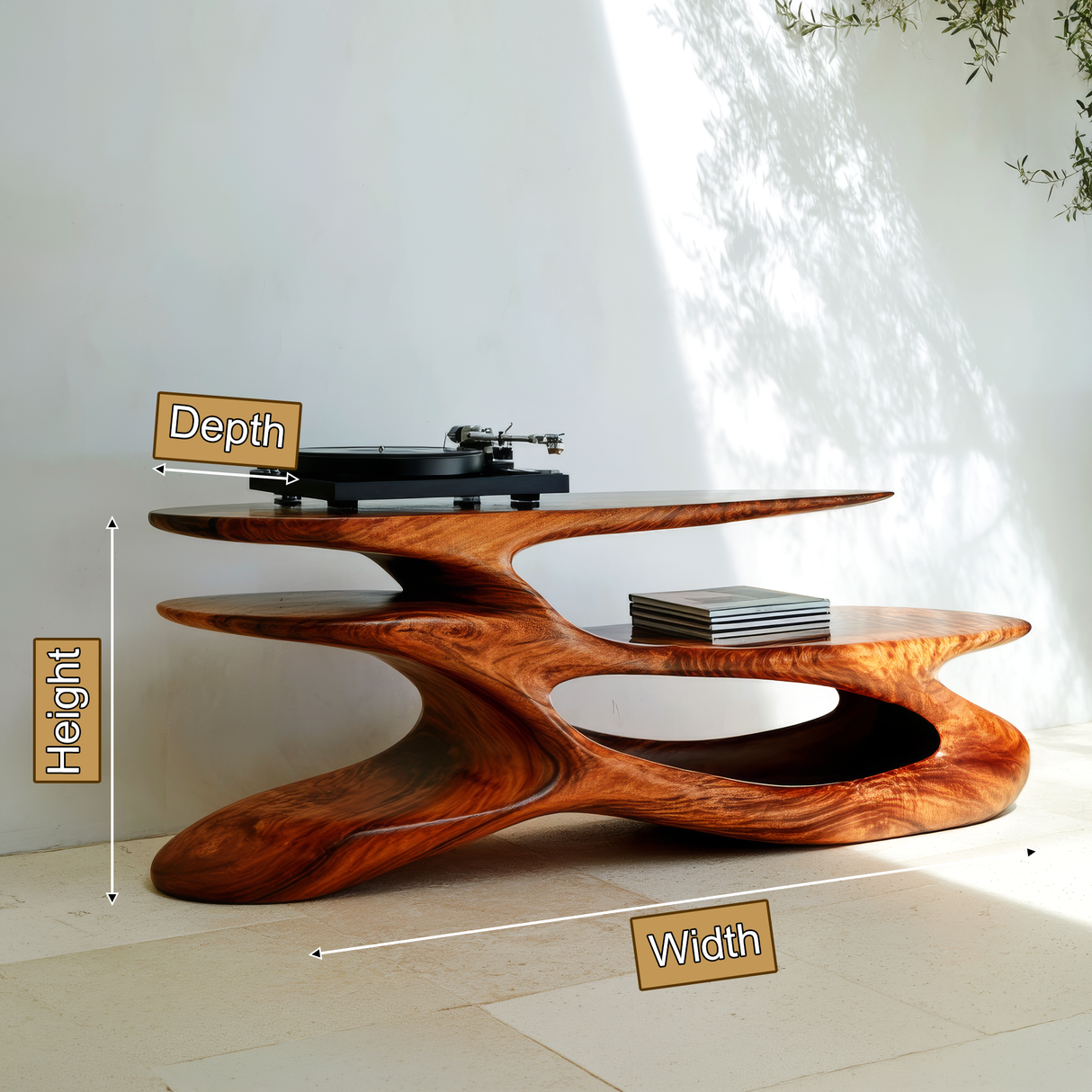 Solvaryn Handcrafted Solid Wood Record Player Stand SPA132544 - Timberustic Record Player Stand With Storage