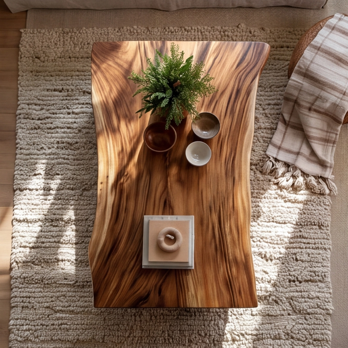 Solvaryn Live Edge Solid Wood Coffee Table - Timberustic Coffee Table