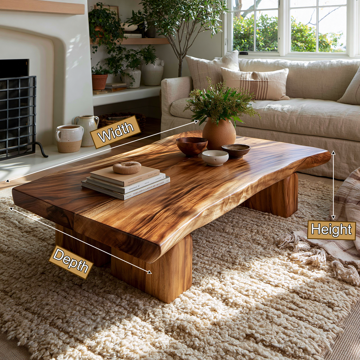 Solvaryn Live Edge Solid Wood Coffee Table - Timberustic Coffee Table
