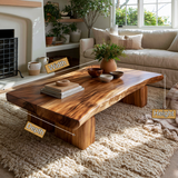 Solvaryn Live Edge Solid Wood Coffee Table - Timberustic Coffee Table