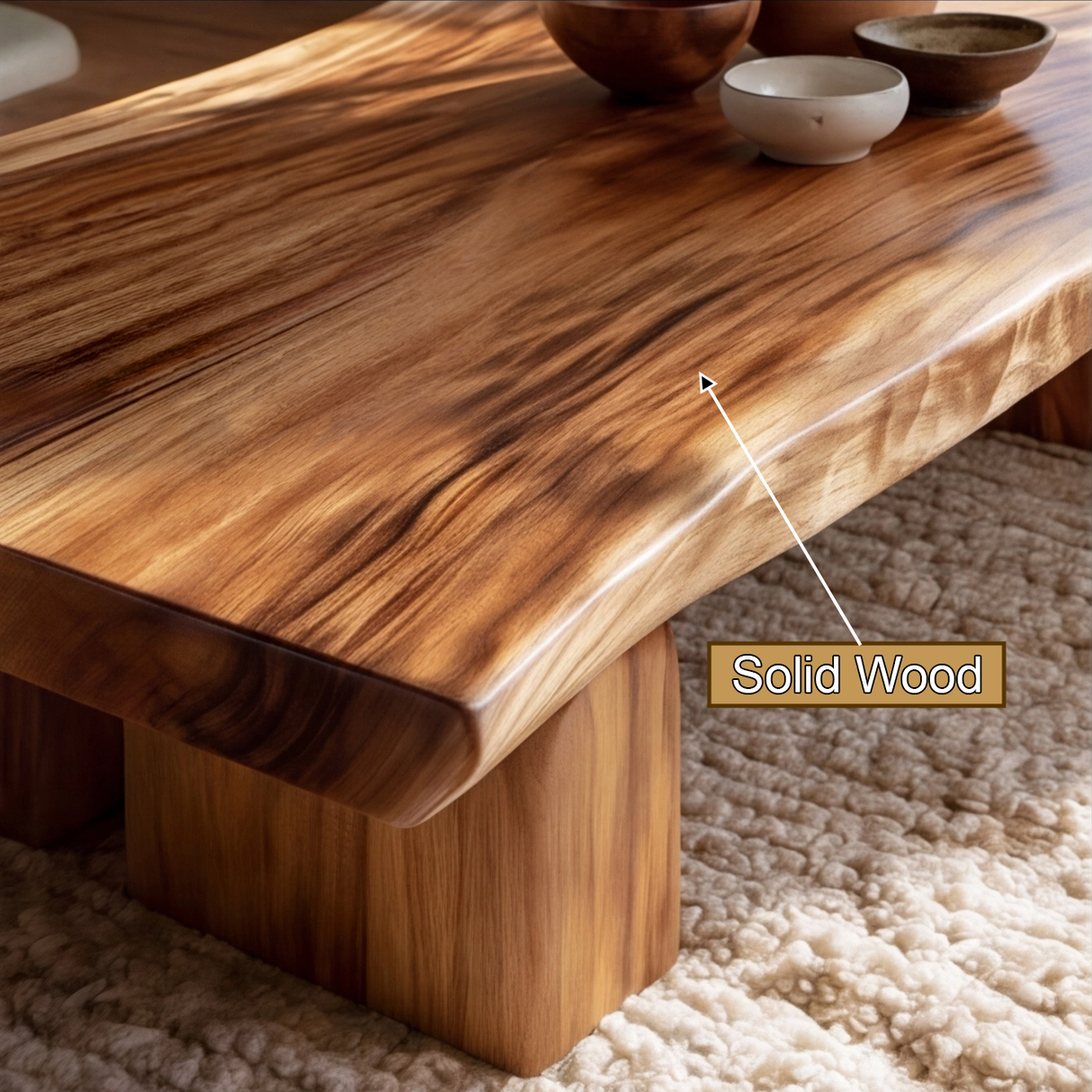 Solvaryn Live Edge Solid Wood Coffee Table - Timberustic Coffee Table