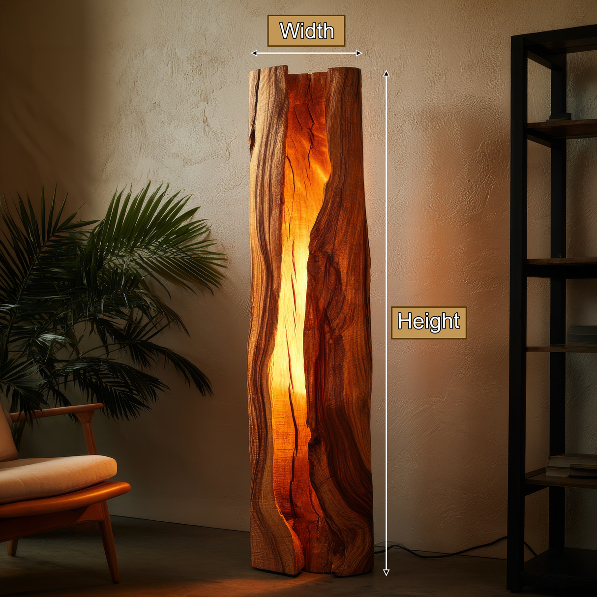 Solvaryn Sculpted Live Edge Integrated LED Wood Floor Lamp - Timberustic Floor Lamp