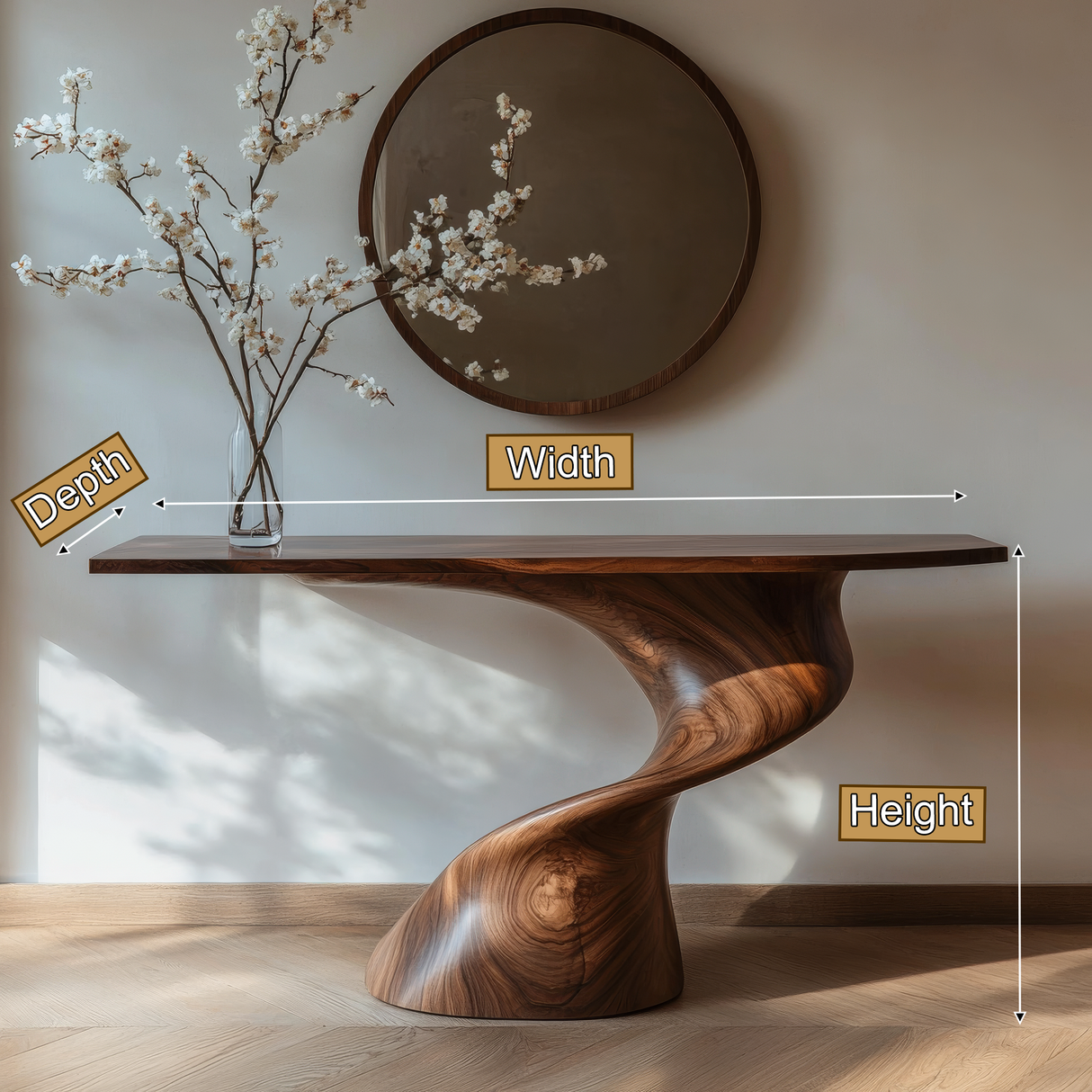 Solvaryn Sculpted Solid Wood Console Table - Timberustic Console Table