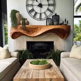 Solvaryn Sculpted Solid Wood Fireplace Mantel Shelf - Timberustic Fireplace Mantel Shelf