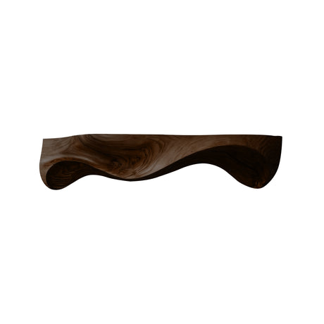 Solvaryn Sculpted Solid Wood Fireplace Mantel Shelf Dark Walnut - Timberustic Fireplace Mantel Shelf