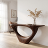 Solvayne Sculpted Solid Wood Console Table Dark Walnut - Timberustic Console Table