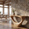 Solvayne Sculpted Solid Wood Console Table Natural Oak - Timberustic Console Table