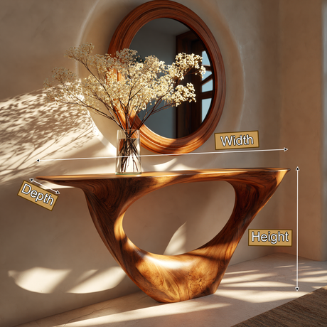 Solvayne Sculpted Solid Wood Console Table - Timberustic Console Table